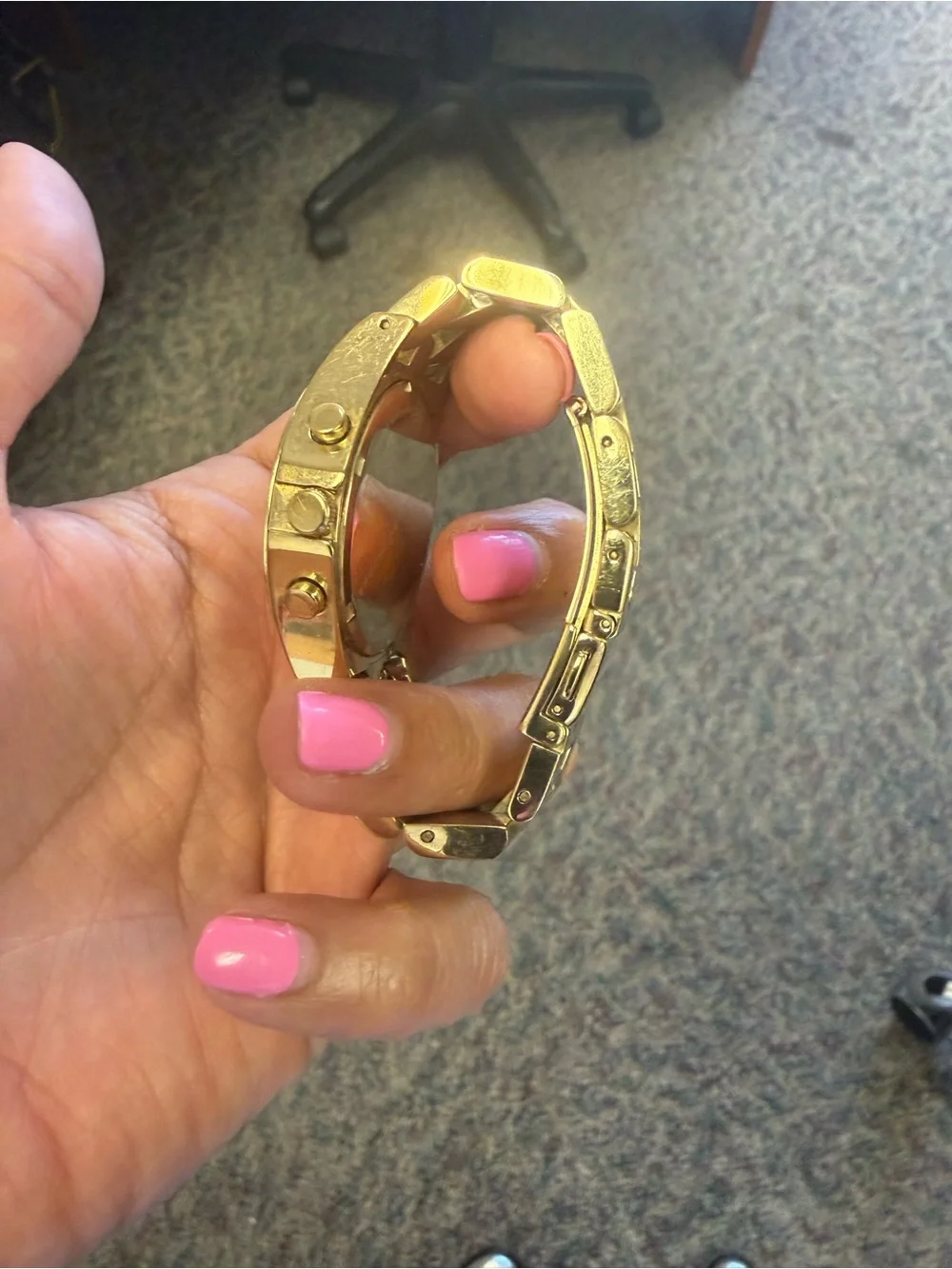 Marc by Marc Jacobs Gold Tone Watch with White Dial and Gold Accents